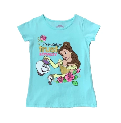 Camisa Gymboree Gimnasio Amigos Disney Princesa Bella Verde Azulado Amistad Med 7/8 Nueva con Etiquetas Foto 1 de 3