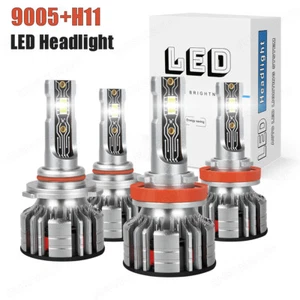 9005+H11 LED Headlight Combo 4X High Low Beam Bulbs Kit Super White Bright Lamps - Picture 1 of 14