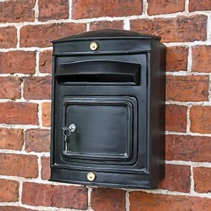 Black Wall Mounted "The Sheffield" Narrow Post Box - Picture 1 of 4