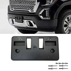 Front License Tag Plate Bracket Frame Holder w/ HW For 2019-2022 GMC Sierra 1500 - Picture 1 of 7