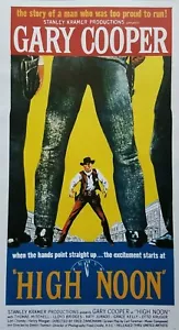 Anuncio impreso de colección a mediodía lanzamiento de película de vaqueros del oeste de Gary Cooper década de 1950 - Imagen 1 de 3
