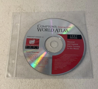 Compton's Interactive World Atlas 1997 Edición PC CD-ROM Windows Versión 1.0 Foto 1 de 2