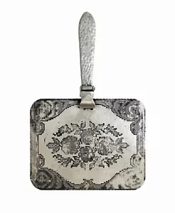 Acchiappa briciole vintage floreale goffrato alluminio martellato maggiordomo silenzioso - Foto 1 di 9