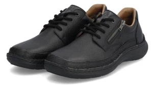 Rieker Herren Echtleder Schnürhalbschuh schwarz seitlicher Reißverschluss - Bild 1 von 11