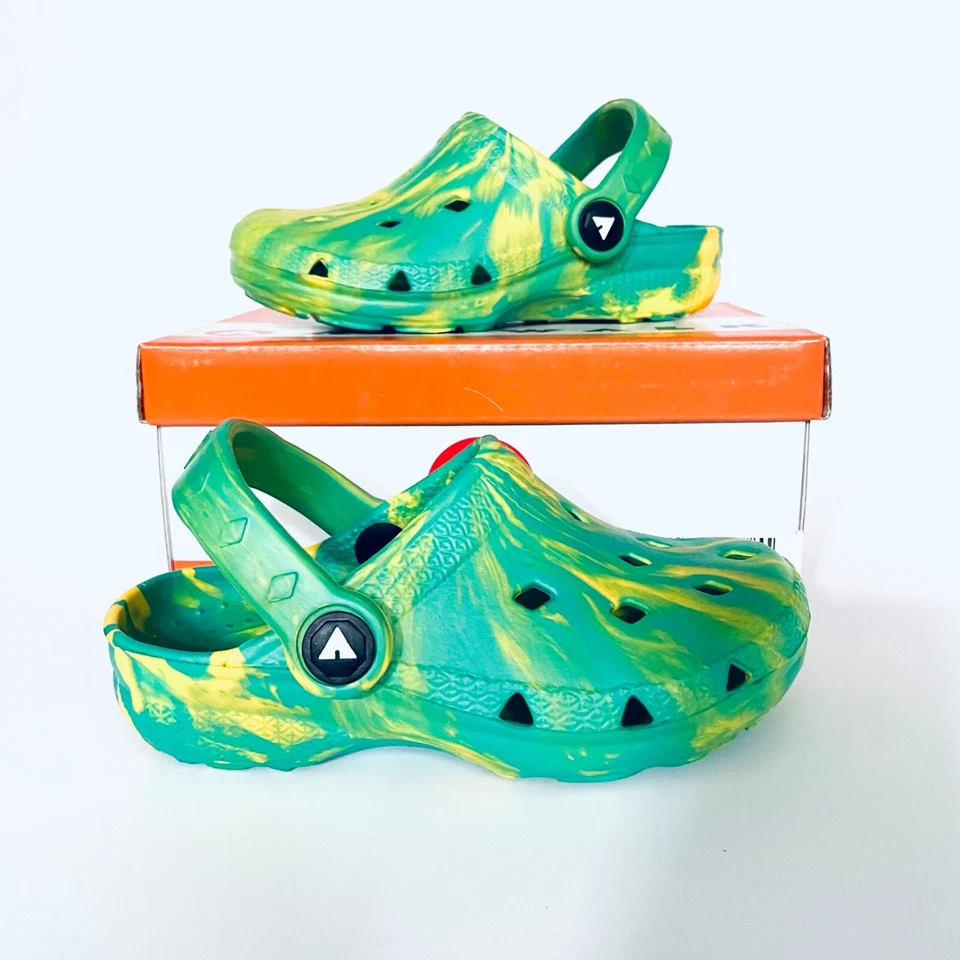 Zuecos AirWalk Compel 2 verde amarillo tie dye mulas niños 1 3 4 6 7 8 9 12 13 Foto 1 de 4