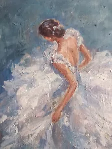 Ballerina Dancer Painting Original Modern Impressionism 8 x 7 inch - Picture 1 of 10