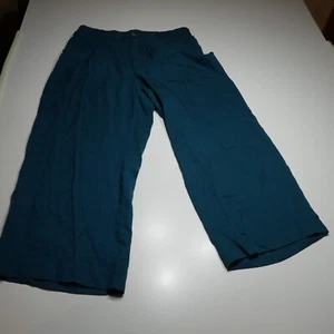 Torrid Pants Womens 12S Teal Blue Lyocell Linen Lightweight Wide Leg Dry Clean - Picture 1 of 18