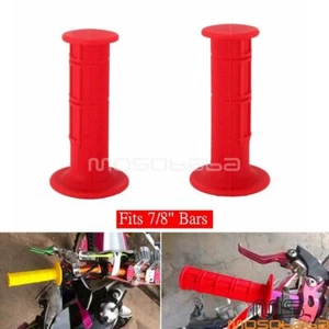 Empuñaduras de goma de 7/8"" pulgadas empuñaduras de manillar rojas para Suzuki DR100/200/400/500 Honda - Imagen 1 de 9