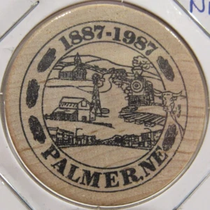 1987 Palmer, NE Centennial Wooden Nickel - Token Nebraska Nebr. - Picture 1 of 2