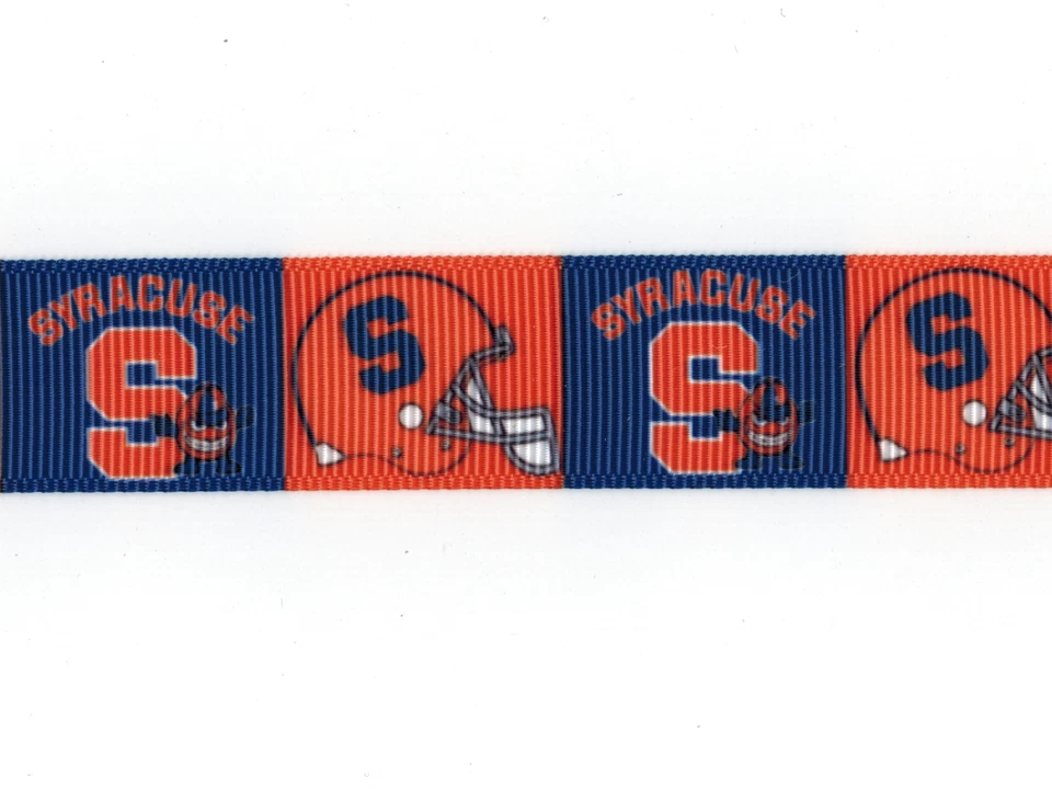 SYRACUSE UNIVERSITY ORANGE COLLEGE FOOTBALL 7/8" Grosgrain Ribbon Various Yard - Image 1 of 1