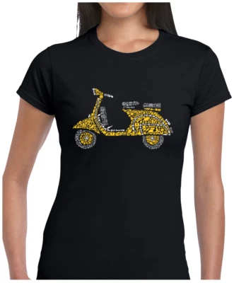 FRUIT OF THE LOOM / GILDAN MOPED SCOOTER LADIES T SHIRT TEE COOL RIDER GIFT IDEA FAN MOTORBIKE PRESENT COOL