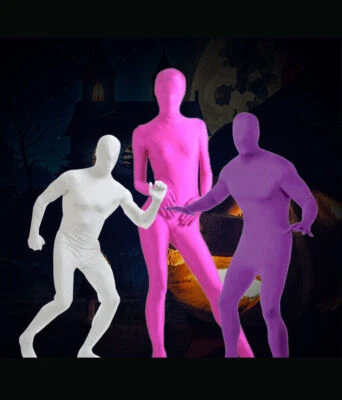 Adults Party Costume Dress Invisible Morph Suit Kids Full Body Spandex Jumpsuits - Image 1 of 4