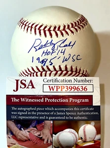 JSA BRAVES MGR BOBBY COX SIGNED BASEBALL HOF 2014 1995 WSC INSCRIPTION MLB AUTO - Picture 1 of 5