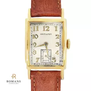 Hamilton Watch Vintage 10K Solid Yellow Gold 1940's Tank Serviced Warranty - Picture 1 of 5