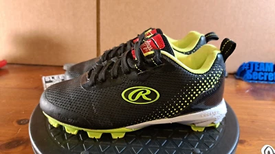 Botines de fútbol americano 12D Rawlings para niños negros amarillos Foto 1 de 4