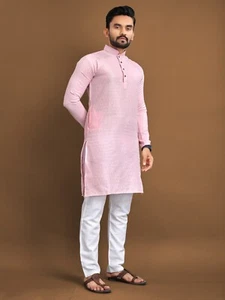 Pakistani Kurta Men Kurta Set Pyjama Indian Suits Sherwani Wedding Party Groom - Picture 1 of 10
