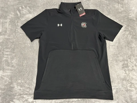 Men's Under Armour Black South Carolina Gamecocks Motivate 2.0 Half-Zip Jacket Cover