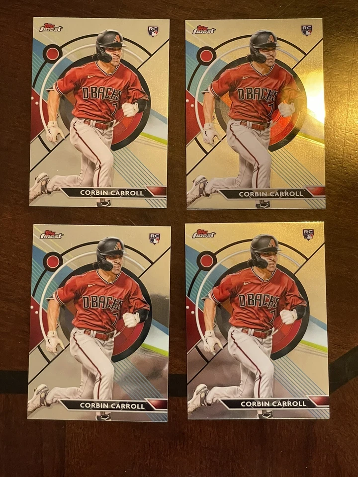 2023 Topps Finest Corbin Carroll Rookie RC #24 Pack Fresh Lot Of 4 - Image 1 of 2