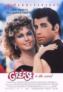 GREASE ORIGINAL MOVIE POSTER 1Sided 20th Ann. 27x40 Travolta Newton-John 50's - Picture 1 of 1