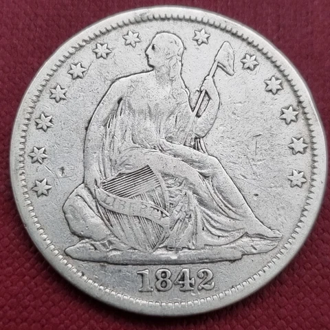 1842 Seated Liberty Half Dollar 50c Better Grade VF #60164 Cover