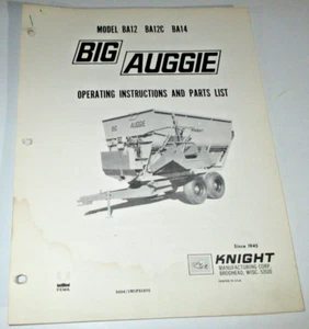 Knight Big Auggie BA12 BA12C BA14 Mixer Mixer manuale operatori e parti OEM - Foto 1 di 3