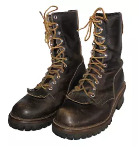 Vintage RED WING 699 Vibram Logger Boot With Kiltie Size 6 C Leather Soft Toe - Picture 1 of 21