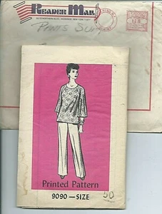 PP 9090 sewing pattern BLOUSE TOP PANTS sew Regal Queen bust 54 Mail Order UNCUT - Picture 1 of 1