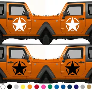 Army Star Decals Set of 2 Door Vinyl Sticker American US Military V19 - Picture 1 of 10