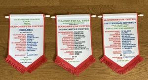 3 X Manchester United Treble Winning Pennants 1999 First Ever Treble - Picture 1 of 1