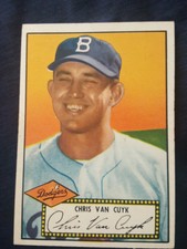 1952 Topps Set Break # 53 Chris Van Cuyk EX-EXMINT (black back) Brooklyn Dodgers