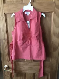 Ann Taylor Loft Womens Sleeveless Blouse Size 10P Salmon NWT - Picture 1 of 4