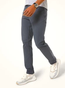 $89.5 Pantalones Michael Kors Para Hombre Parker Calce Ajustado Chino Cambray Oscuro, Talla 36Wx32L - Imagen 1 de 4