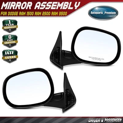Espejo retrovisor manual plegable manual 2 piezas para Dodge Ram 1500 2500 3500 1998-2001 Foto 1 de 4