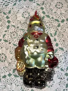 Vintage Fishing Frog Mercury Glass Christmas Ornaments - Picture 1 of 6