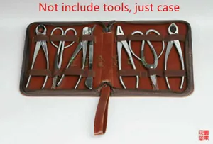 Japanese Bonsai Tools Roll Bag Leather Bonsai Tool Kit Set Garden Storage Case - Picture 1 of 3