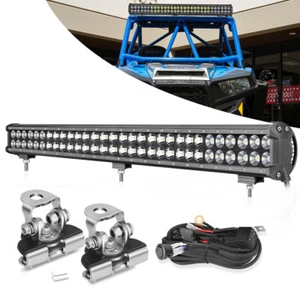 27.8" LED Work Light Bar Dual-Row Combo Cube Pods Driving Fog Lamp/Mount Bracket - Picture 1 of 28