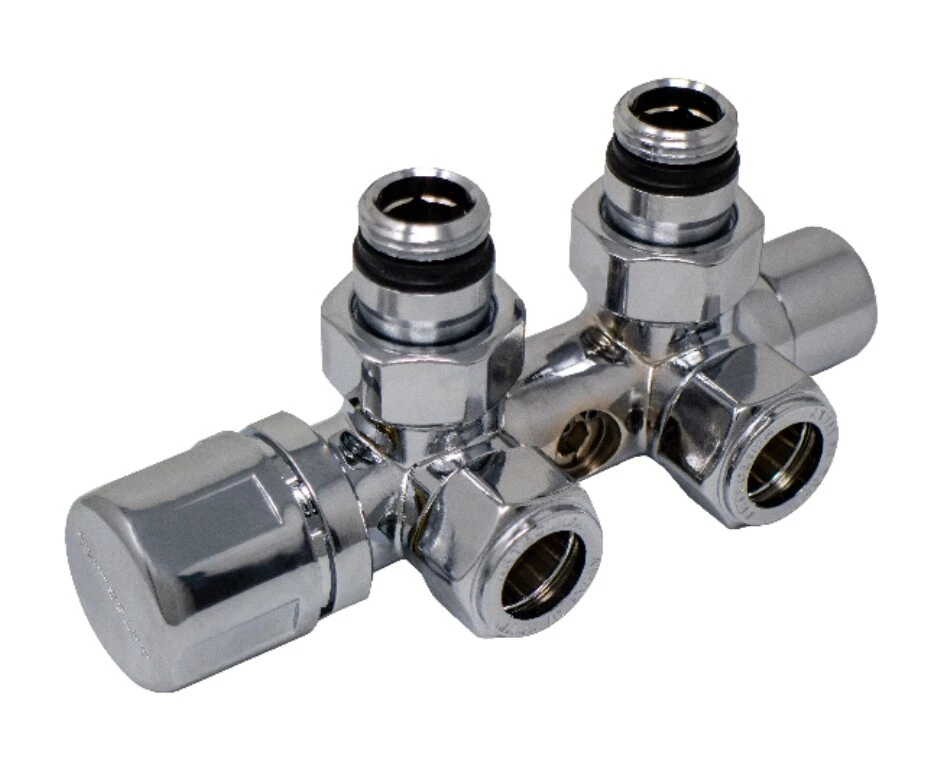 VALVOLA MONOTUBO TERMOSTATICA ARTECLIMA CROMATA COMPRESA DI RACCORDI  - Immagine 1 di 1