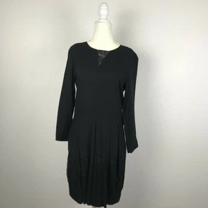 Band of Outsiders Dress Women Sz 1 Pleated Lace Knit Wool Black NWT - Picture 1 of 8