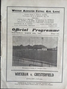 Wrexham v Chesterfield(Division 4 61/2) 28/3/62 CR FLD - Picture 1 of 3