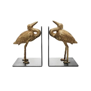 Crane Decorative Bookend Set, 100% Iron, 3.5” x 4.1” x 5.75” Heavy Bookends - Foto 1 di 7
