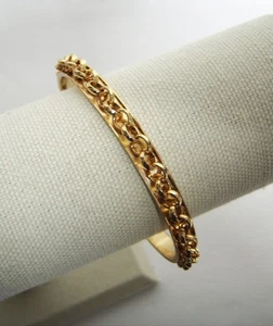 Bracciale maglia catena tono oro classico vintage diametro interno 2 5/8" regalo - Foto 1 di 5