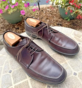 PRADA Men’s Brown Leather Moc Toe Driving Derby US 7 Made In Italy - Picture 1 of 9