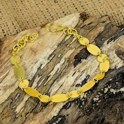 Pulsera étnica hecha a mano enchapada en oro de 18 quilates joyería para regalo mujer RB-16-066 Foto 1 de 4