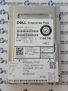 SSD SAS DELL KIOXIA 7,68 To 2,5" KPM5XRUG7T68, Grade A, Réf. 18308 - Photo 1/2