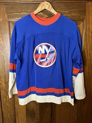 Vintage 1970s New York Islanders Rawlings Hockey Jersey Size XL Blue RARE - Image 1 of 4