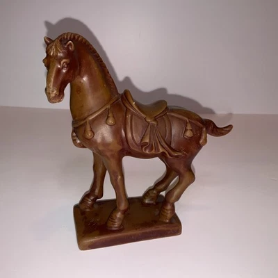 Estatua equina de caballo de piedra tallada china asiática de colección piedra jabonera escultura Tang Foto 1 de 4