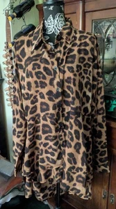 Shein Curvy Vokuhila Bluse Tier-Print Gr 5XL (54) - Bild 1 von 7