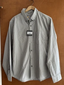 Neu mit Etikett Eddie Bauer On the Go Popeline Button-Down-Hemd für Herren M kariert kariert travex - Bild 1 von 6