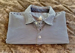 Johnnie O Prep Formance Polo - Herren L - Navy & White Stripe - Autism Speaks - Bild 1 von 10
