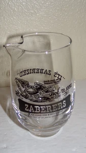 Vintage Zaberers (Atlantic City Race Course) Cocktail Glass Pitcher - Picture 1 of 3